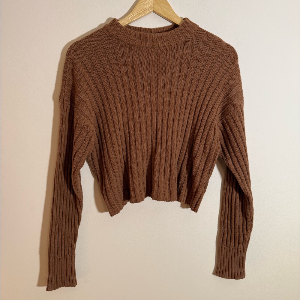 American Eagle Cropped Brown Sweater Size XS